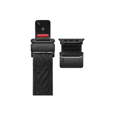 Aulumu G03 Titanium Alloy Mag Buckle Nylon Strap For Apple Watch 42/44/45/46/49mm - Black